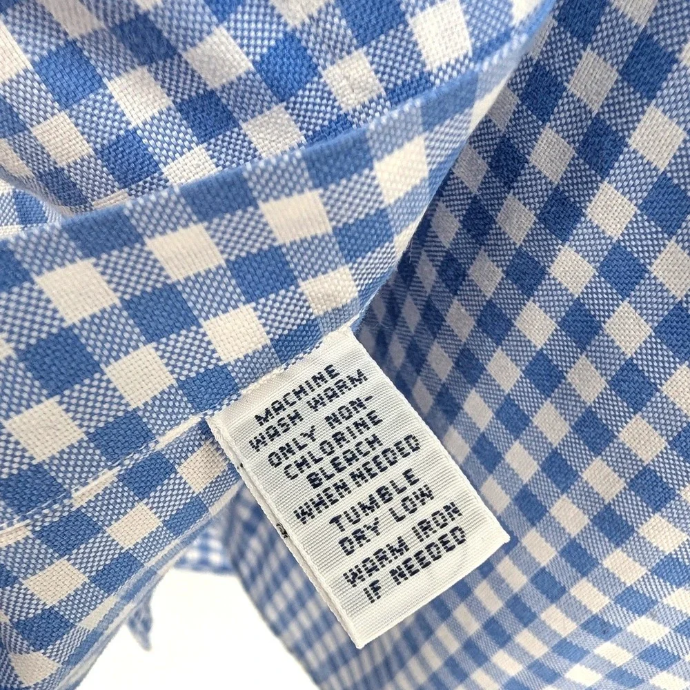 Ralph Lauren Gingham Button Down Shirt Blue White‎ Custom Fit Large Hong Kong